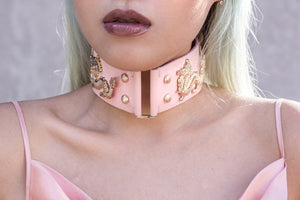 Dragon Princess Leather Collar & Forbidden Love Nails Bundle