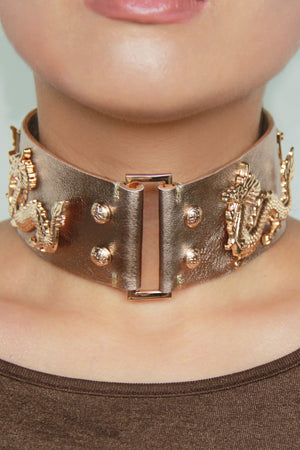 Imperial Dragon Deluxe Leather Choker