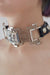 The Gladiator's Silver Chain Leather Choker