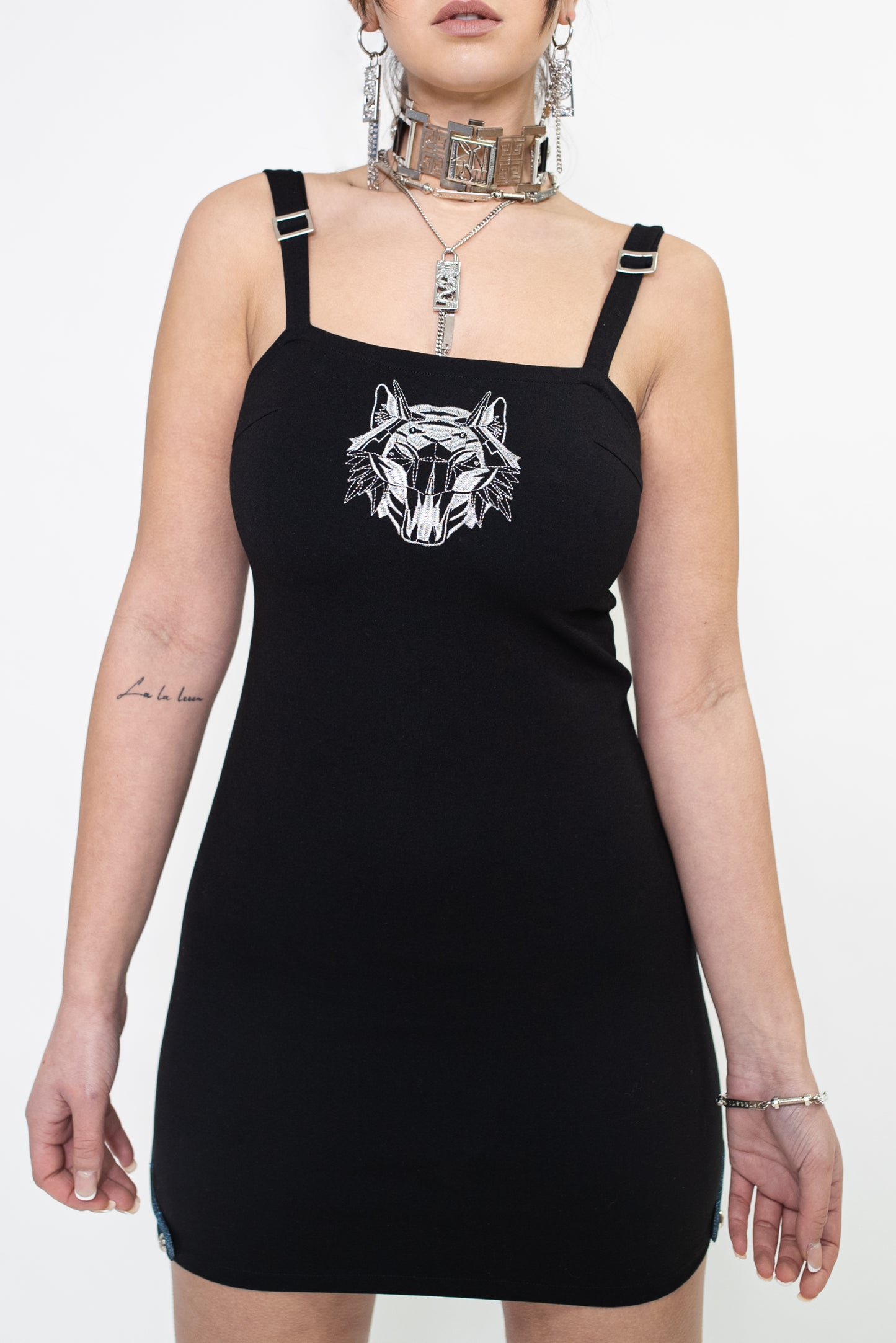 The Gladiator's Silver Chain Leather Choker