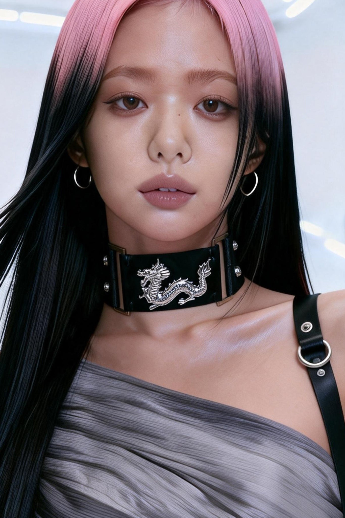 Gothic Dragon Collar with Skull Studs