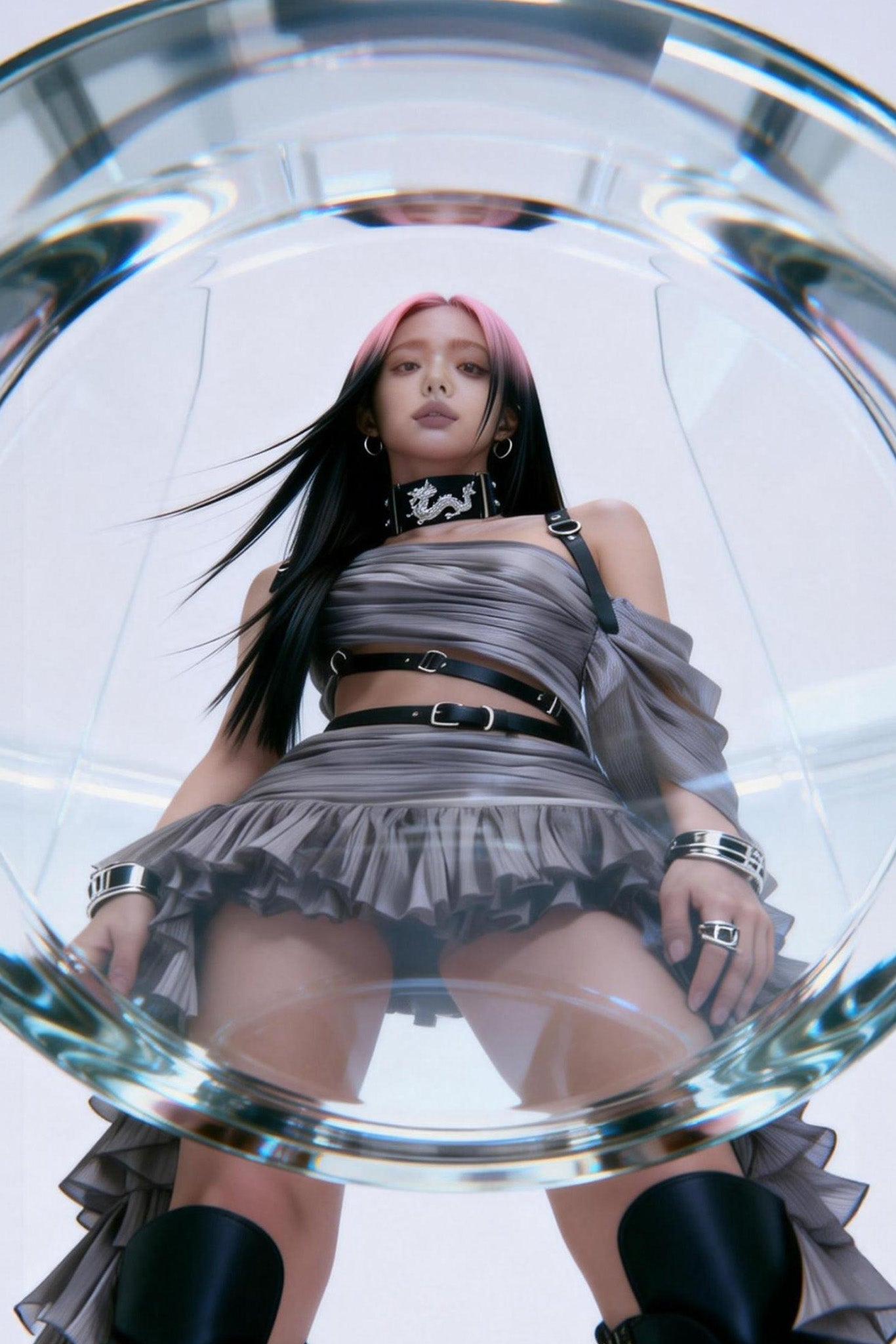 Gothic Dragon Collar with Skull Studs