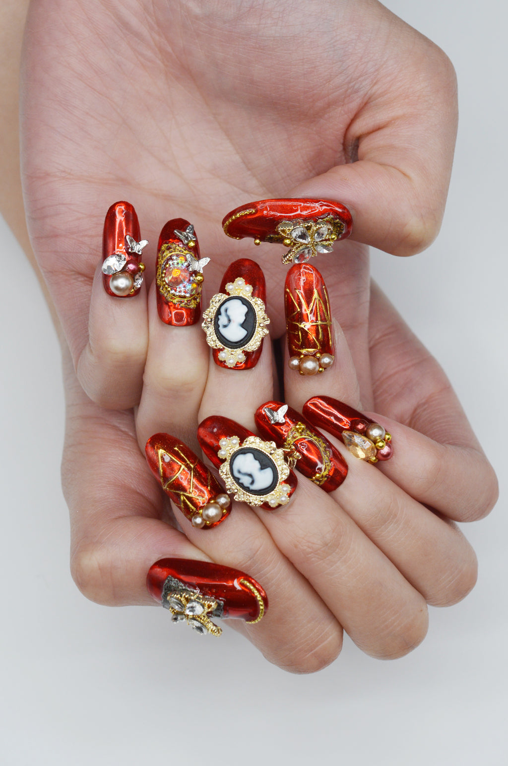 The Crimson Butterflies Luxe Nails