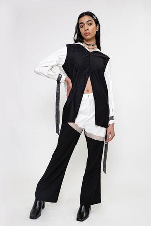 Genbu Embroidered Cut-out Tailored Trousers