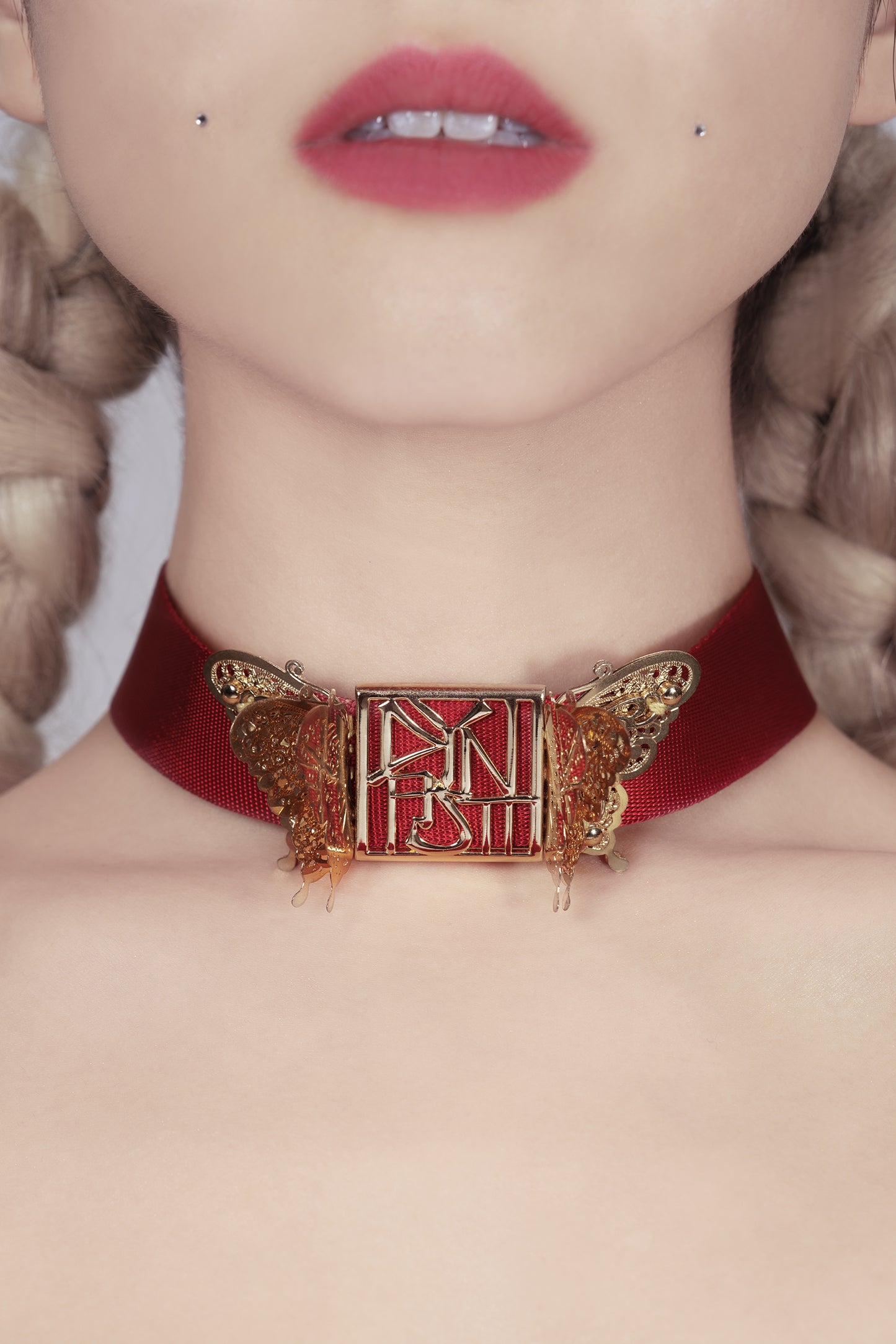 The Crimson Butterfly 3D Noir Choker