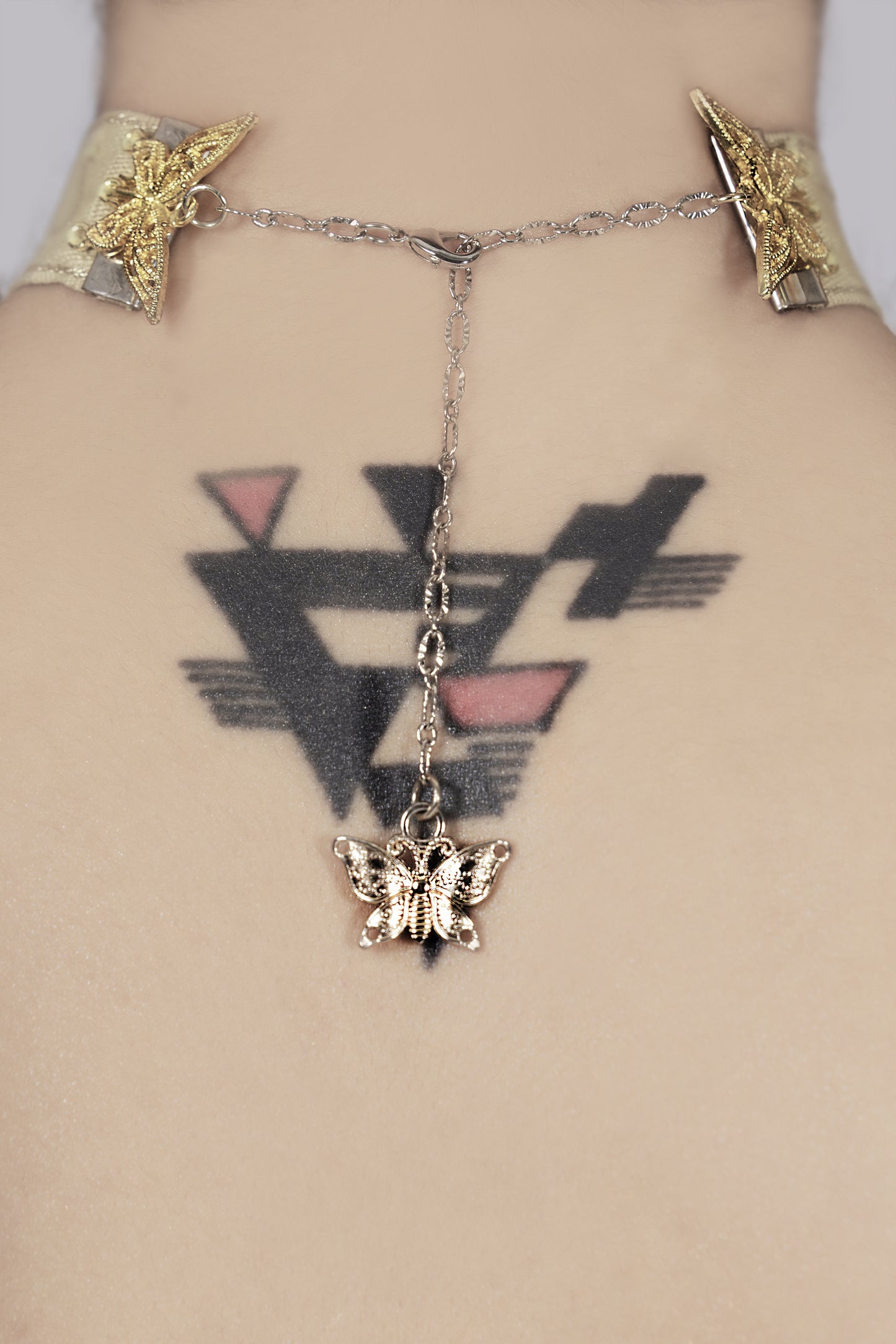 Madame Marilyn Luxe 3D Butterfly Noir Champagne Choker