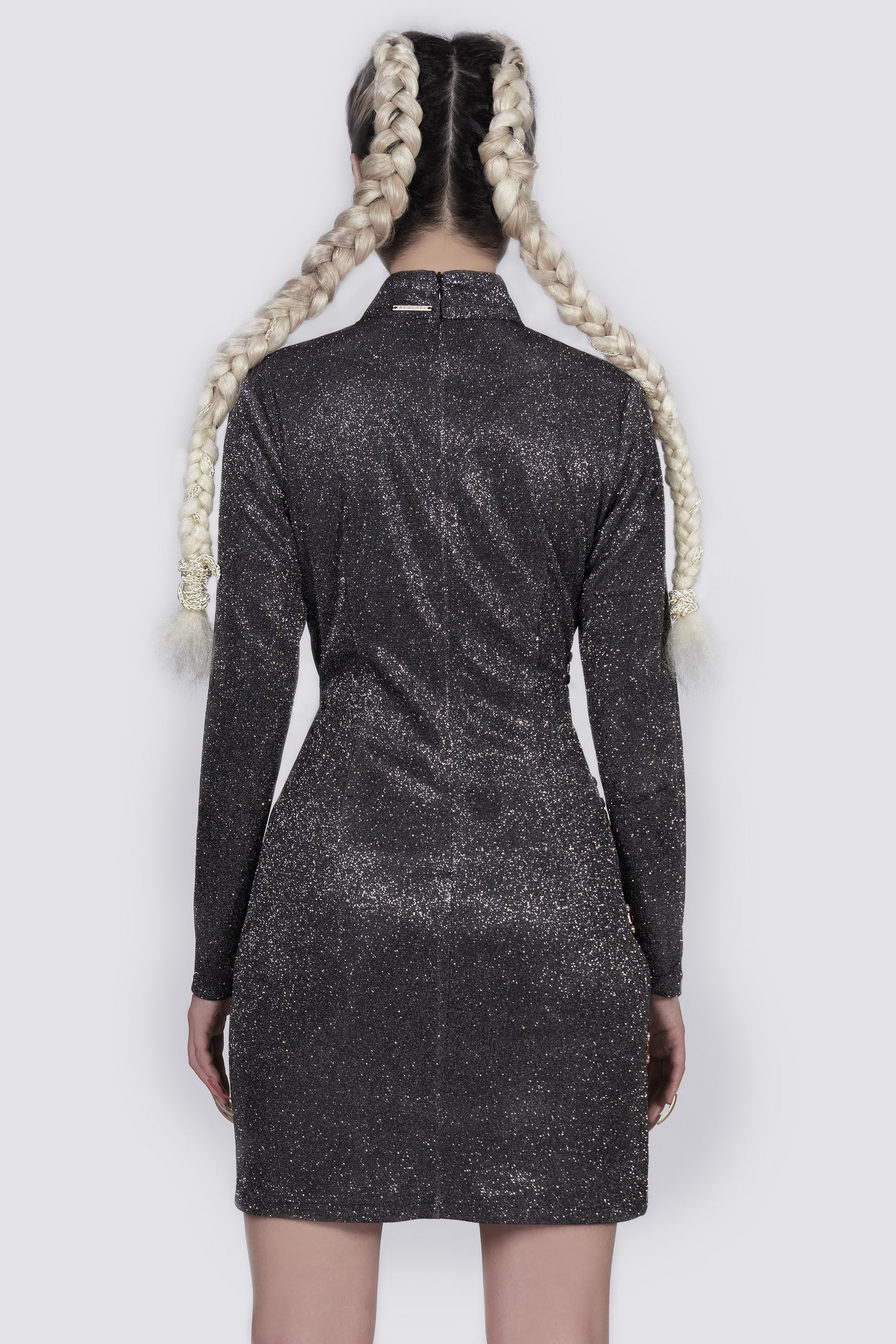 Slash Slit Qipao Glitter Dress