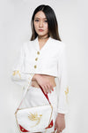 Suzaku Embroidered Wide-Sleeves Cropped Jacket