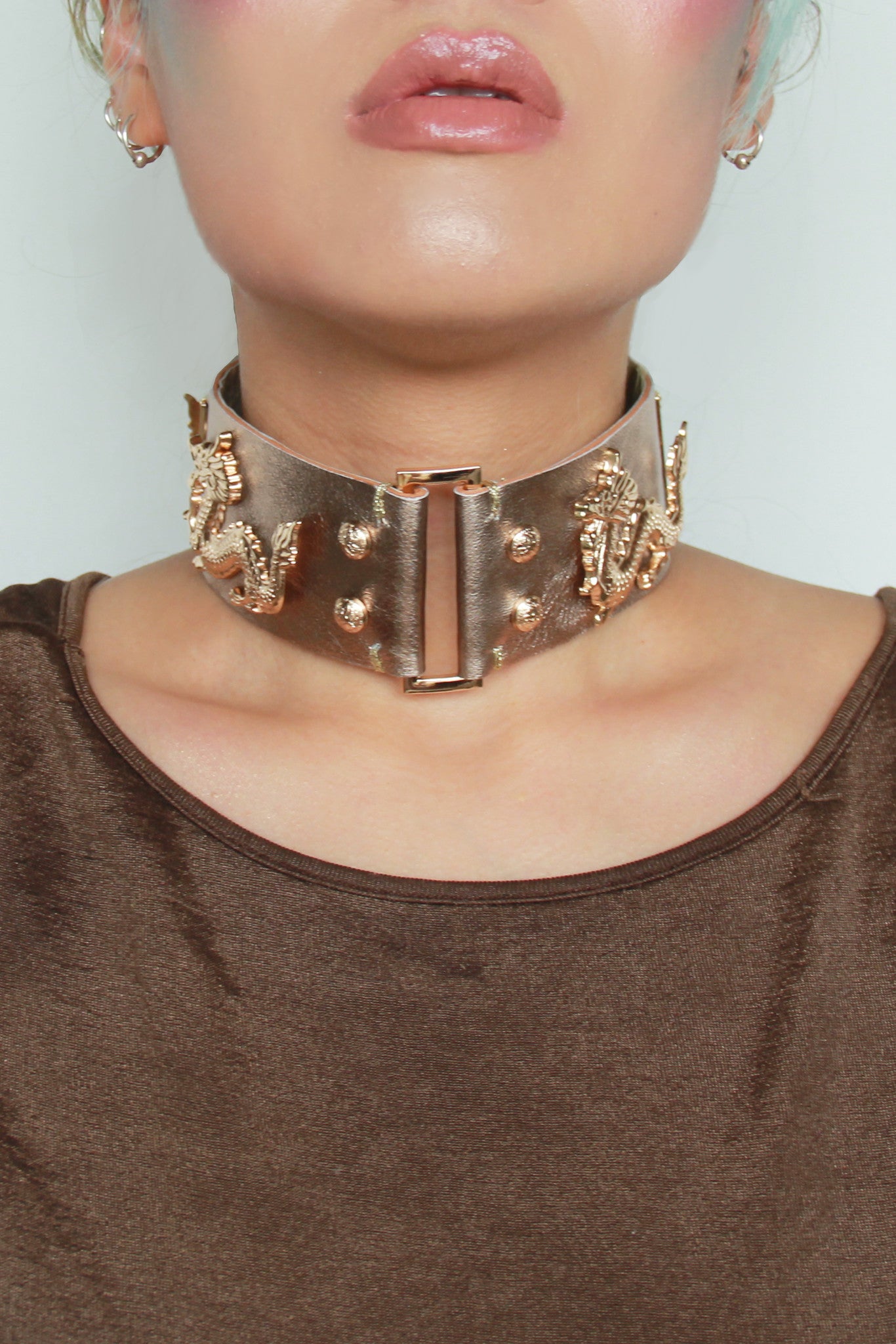 Imperial Dragon Deluxe Leather Choker