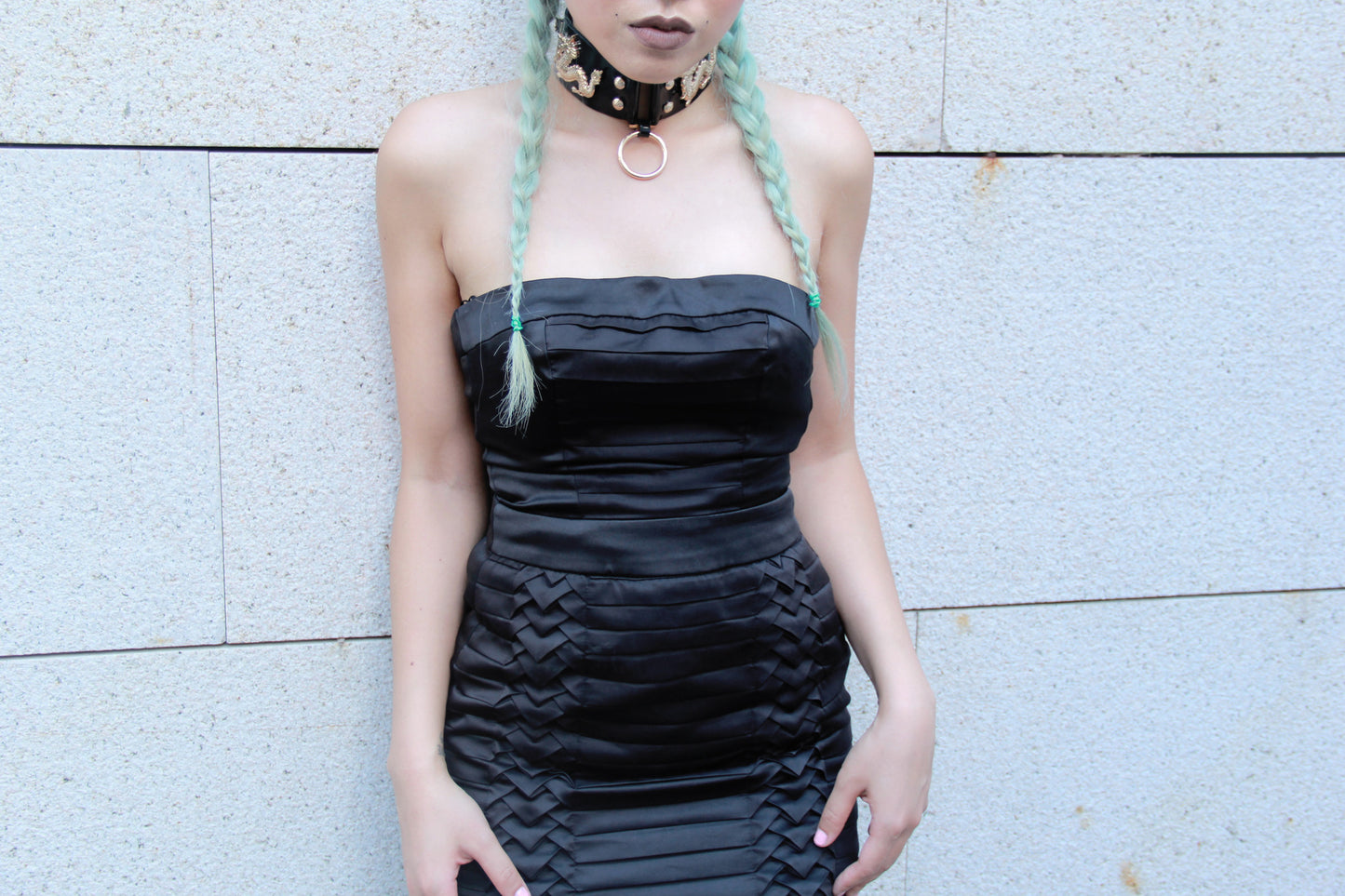 Forbidden S*X Leather Choker with Gold Hardware