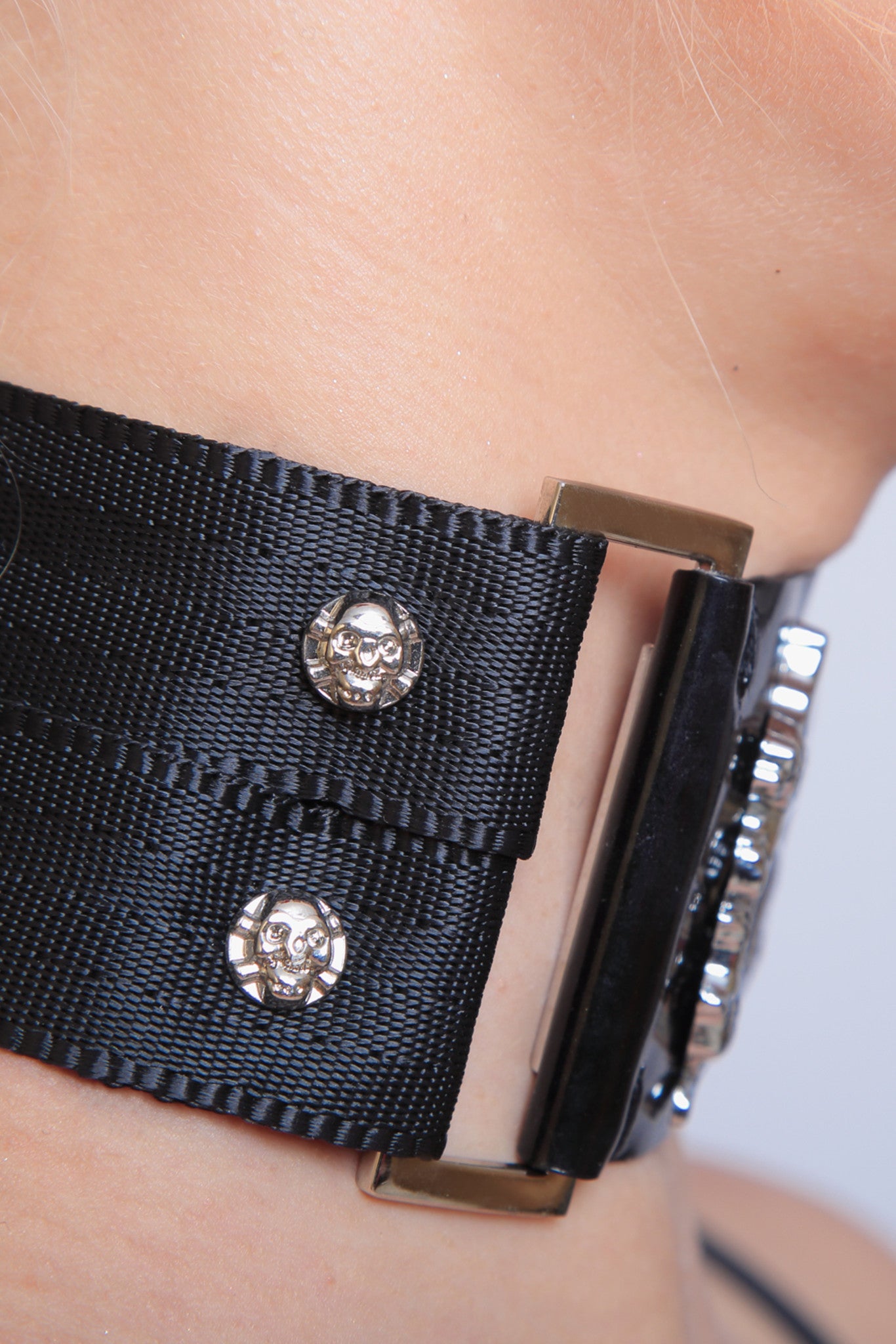 Gothic Dragon Collar with Skull Studs