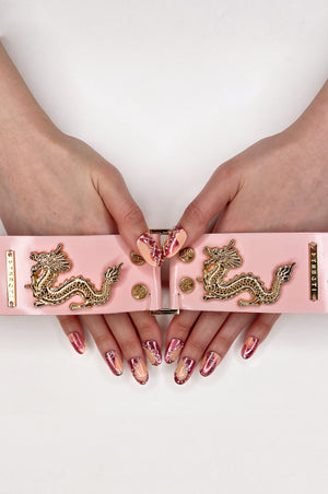 Dragon Princess Leather Collar & Forbidden Love Nails Bundle