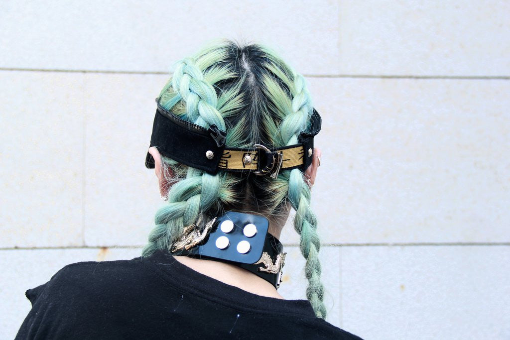 Forbidden S*X Leather Choker with Gold Hardware