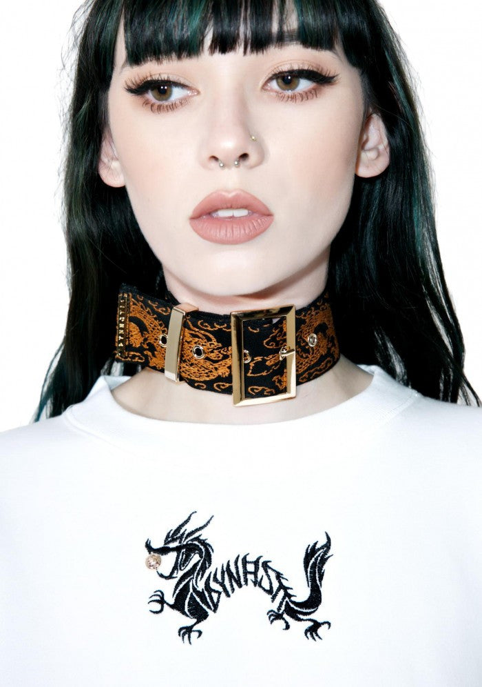 Chasing Dragons Brocade Belt Collar